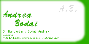 andrea bodai business card